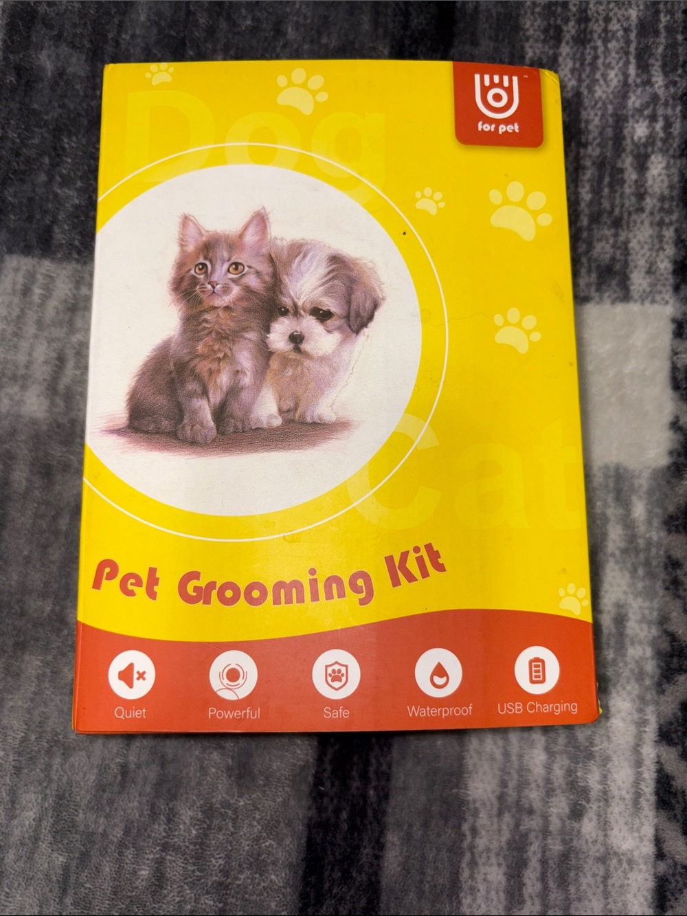 Yellow Pet Grooming Kit - Quiet, Waterproof Trimmer
